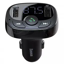 АЗП FM модулятор Baseus S-09A 10W (2USB-A) (CCMT) Black - мініатюра 2