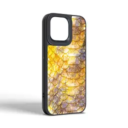 Кожаный чехол для Apple iPhone 14 Pro Max, Harder Nagas, желтый, термополиуретан ТПУ + экокожа с имитацией кожи Наги, панель, защита корпуса, противоударный, микрофибра, рамка вокруг камеры, защита всего корпуса, (ARM76756) - мініатюра 2