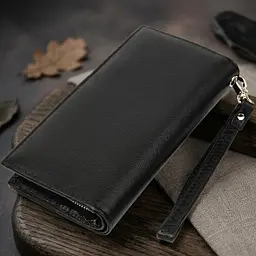 Практичний шкіряний гаманець-клатч ST Leather 19371 чорний - мініатюра 4