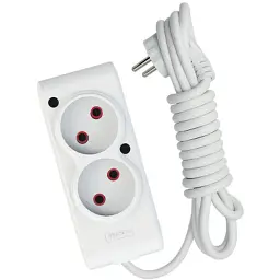 Мережевий подовжувач TECCO 2м 2 поста white (8681277841088)