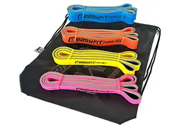 Набір двошарових гумок для підтягування EasyFit Premium 7-63 кг (4 шт) (EF-7634s)