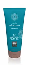 Лубрикант і масажне масло 2 в 1 Massage & Glide Gel 2in1 Amber scent 200 мл