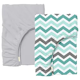 Набір простирадло на резинці 90х200 GREY / MINT ZIGZAG COSAS (4822052058480)