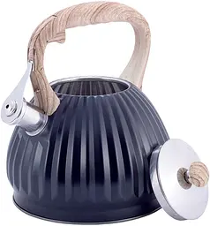 Чайник Whistling Kettle Black із нержавіючої сталі зі свистком Kamille Ø19х24.5 см kuh0006801 - мініатюра 3