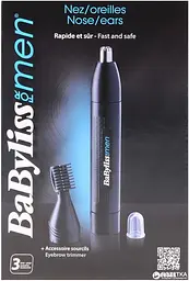 Тример , для носа, батарейки АА, в компл., насадок-1, чорний BaByliss teh0026066 - мініатюра 5