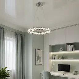 Підвісна хромована світлодіодна люстра Splendid Ray L33152/500/1 LED (CR) з кришталевим кільцем 50 см - мініатюра 2