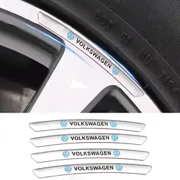 Емблема обода колеса Volkswagen 4 шт Алюміній наклейка на диски на скотчі