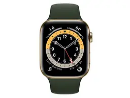 Смарт-годинник Apple Watch Series 6 GPS + Cellular 44mm Gold Stainless Steel Case w. Cyprus Green Sport B. (M07N3/M09F3)
