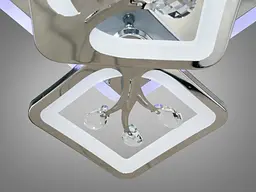 Дизайнерська стельова LED-люстра для вітальні Diasha S8157/4+1HR LED 3color — хром, 90 Вт, 43×43 см - мініатюра 5