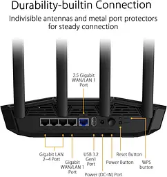 Маршрутизатор Asus TUF-BE3600 BE3600, 4xGE LAN, 2,5xGE WAN, 1xUSB3.2, MESH - мініатюра 6