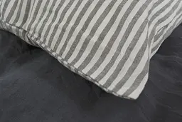 Постільна білизна з льону Lotus Home - Karlin stripe linen антрацит євро - мініатюра 4