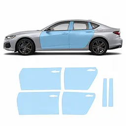 Антигравійна захисна бронеплівка за лекалами для Acura TLX II 2021 - зони дверей і стійки вікон