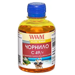Чорнило WWM GI-490Y для Canon Pixma G1400/2400/3400 200г Yellow водорозчинне (C49/Y) - мініатюра 1