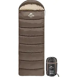 Спальник з капюшоном Naturehike U250S NH20MSD07, 0°C правий коричневий