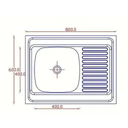 Мийка кухонна Kraft 8060L-E прямокутна 800х600х180 мм 0,8 мм Satin 30412 - мініатюра 3
