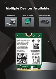 Мережева карта Intel WIFI 6E AX211NGW CNVIO2 Тридіапазонний адаптер, MU-MIMO, Bluetooth модуль для ПК/Ноутбука (19528) - мініатюра 5