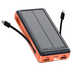 Зарядний пристрій на сонячних батареях Powerbank 619S 20000mAh із ліхтариком та швидкою зарядкою
