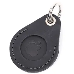 Шкіряний брелок-утримувач для Apple AirTag з вінтажної шкіри Grande Pelle 11614 чорний