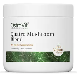 Екстракт чотирьох різних грибів OstroVit Vege Quatro Mushroom Blend, 100 грам для підтримки імунної системи та мозку