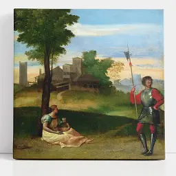 Інтер'єрна картина Ідилія, Тіціан, Titian, An Idyll, інтер'єрний декор, 60×60 см (id6980)