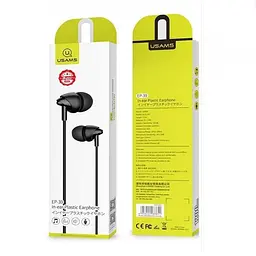 Провідні навушники Usams In-ear Plastic EP-39, 3.5mm, 1.2m, black - мініатюра 5