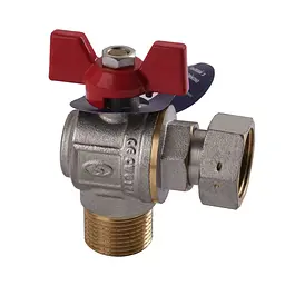 Кран кульовий кутовий з накидною гайкою Solomon 3/4″ ЗВ PN40 160402