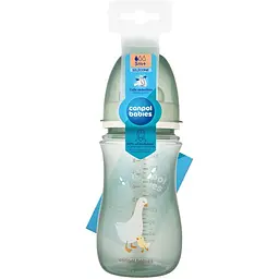 Пляшка антиколікова Canpol babies EasyStart Goose з контейнером для сухої молочної суміші 240 мл зелена (35/245_zestaw)
