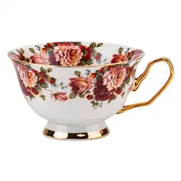 Чашка з блюдцем Elisey English Garden 200 мл (9217-007) червона з білим       - мініатюра 3