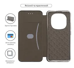 Чехол-книжка для Xiaomi Redmi Note 14 Pro 5G Poco X7 5G, G-Case, черный, кожаный чехол-книжка из экокожи (PU) и TPU, с магнитом, с подставкой и вместительным кардхолдером, противоударный, защита всего корпуса, ArmorStandart (ARM79790) - мініатюра 3