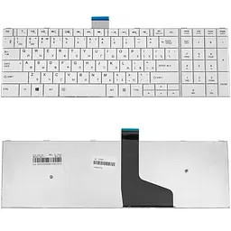 Клавіатура для ноутбука Toshiba (Satellite: C50, C50D, C55, C55D) rus, white - мініатюра 2