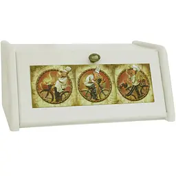 Хлібниця дерев'яна Mazhura Кухар 40.5x27.5x18.5 см біла (mz508559)