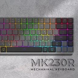 Клавіатура GamePro Red Swich Low Profile RGB Wireless Bluetooth USB Dark Gray бездротова (MK230R) - мініатюра 12