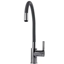 Змішувач кухонний TOPAZ MODERNO TMD-8853-H78A-GR поворотний латунний для миття посуду з гофрогусаком - мініатюра 5