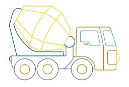 Розмальовка з підказкою. Великі машини - мініатюра 3