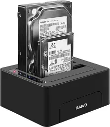 Док-станція Maiwo клонір. для 2xHDD 2,5″/3,5″ SATA/SSD через USB3.0 безгвинтів. кріп. пластик чорн. (K3082)