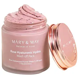 Зволожувальна глиняна маска Mary&May Rose Hyaluronic Hydra Wash off Pack 125 г (BT19972) - мініатюра 2