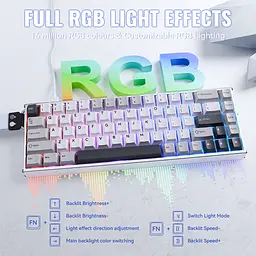Ігрова магнітна клавіатура Attack Shark X68 Max / Дротове підключення / Magnetic Switch / White - мініатюра 7