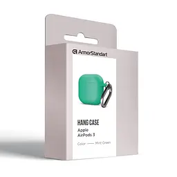 Силіконовий чохол для навушників Apple AirPods 3, Hang Case, бірюзовий, ультратонкий захисний кейс товщиною 2 мм, захист від подряпин, пилу та ударів, компактний, з карабіном для кріплення, ArmorStandart (ARM60316) - мініатюра 8