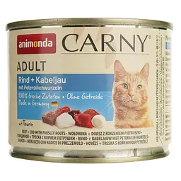 Вологий корм для котів Animonda Carny Adult з яловичиною, тріскою та коренем петрушки 200 г - мініатюра 2