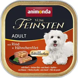 Уцінка. Вологий беззерновий корм для собак Animonda Vom Feinsten Adult with Beef + chicken filet, з яловичиною та курячим філе, 150 г