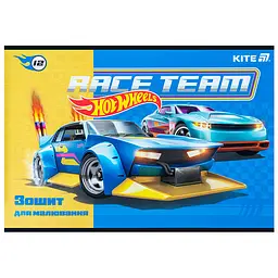 Зошит  для малювання Kite Hot Wheels 12 аркушів скоба софт тач (HW25-241)