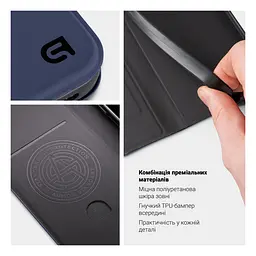 Чехол-книжка для Samsung Galaxy A37 5G, OneFold Case, синий, из экокожи (PU) и TPU, с магнитом, с подставкой и отделением для карт, трансформируется в подставку, противоударный, защита всего корпуса, ArmorStandart (ARM89771) - мініатюра 4
