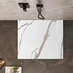 Душовий піддон Rea Bazalt 90x90 carrara white REA-K7002, Мармур - мініатюра 3