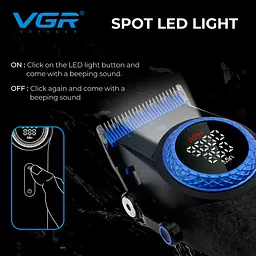 Машинка для стрижки VGR V-001 LED 4600 mAh 10 насадок Blue (2747658218) - мініатюра 5