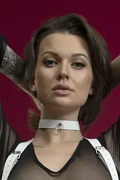 Чокер з кільцем для повідця Feral Feelings - Choker білий, натуральна шкіра
