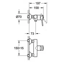 Змішувач Grohe BauClassic OHM shower exposed (32867000) - мініатюра 2
