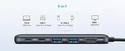 Мультипортовий адаптер - хаб - порт реплікатор Anker 332 Usb-C Hub 5-in-1 (A8355011) - мініатюра 3