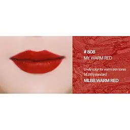 Губна помада Beauty of Majesty BOM My Lipstick #808 My Warm Red 3.5 г - мініатюра 7