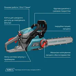 Пила бензинова Konner & Sohnen (KS CS18G-14C) - мініатюра 8
