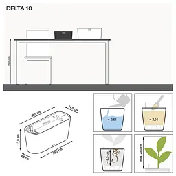 Вазон Lechuza Delta Premium, 2 л, білий (15460) - мініатюра 4